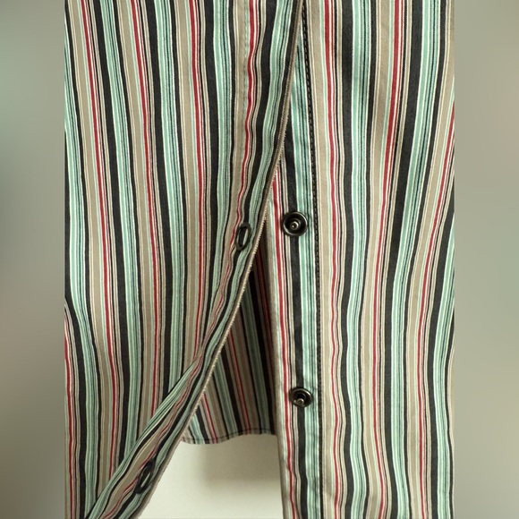 Lafayette 148 Striped Snap Button Shirt Size 10 - Picture 3 of 8